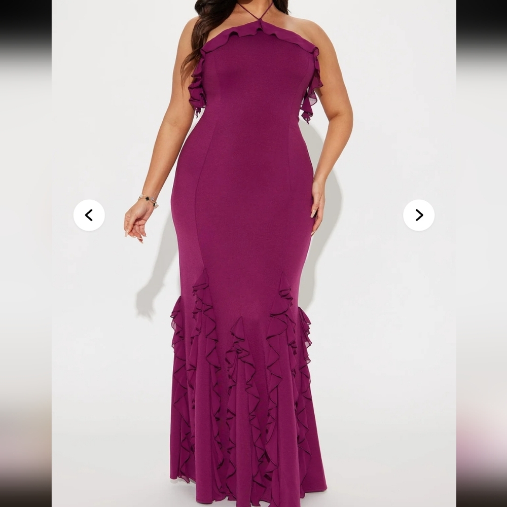 Fashionnova Jolene Ruffle Maxi Dress - Plum